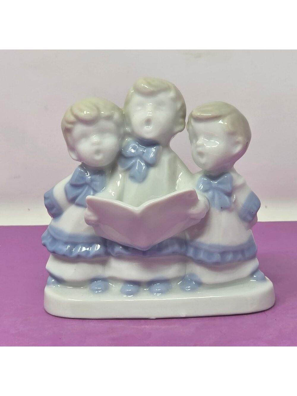Vintage Porcelain Singing Choir Figurine Candle Holder - Made‎ In Japan Colonial